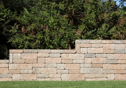 Seattle Sloped Yard Retaining Walls material options concrete block natural stone