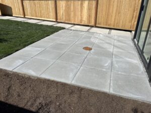 concrete paver patio in backyard seattle